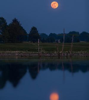 La superlune vue de l'Indiana aux Etats-Unis (Crédit photo : Chris Harnish - Flickr)