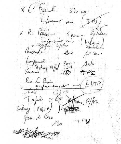 La note manuscrite du président délégué du conseil général